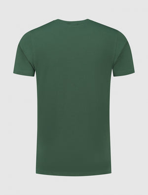 Rounded Logo Print T-shirt | Forest Green