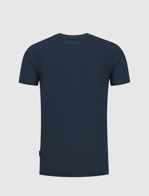 Kids Lined Icon Logo T-Shirt | Navy