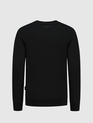 Kids Lined Icon Logo Sweater | Black