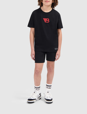 Kids Logo Batch Sweat Shorts | Black