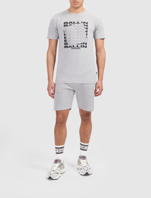 Rotated Logo Print T-shirt | Grey
